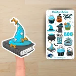 Blue Halloween Sticker Sheet – Spooky Cute Stickers in a Unique Blue Aesthetic